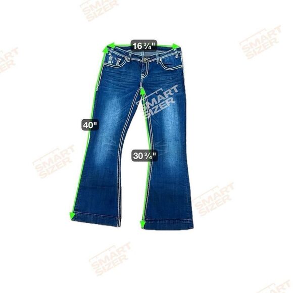 Rock & Roll Cowgirl Women's Wide-Leg Jeans 32x32 dark Wash Blue Denim - Picture 12 of 12
